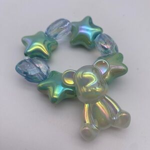 Iridescent Bear and Star Bracelet